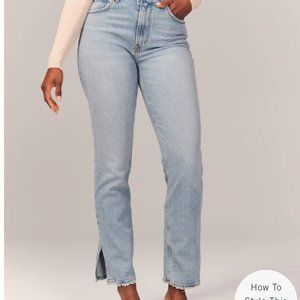 Abercrombie Women's Curve Love 90s Ultra High Rise Straight Jeans